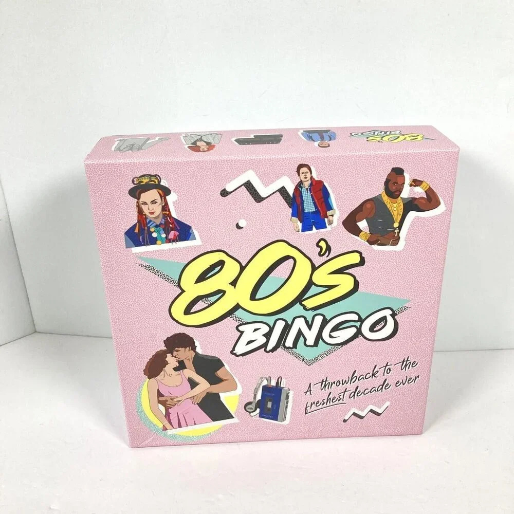 80's BINGO‎ Game, Retro Fun Amusing Memories Pop Culture Icons Outfits, Unused